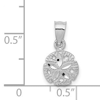 14k White Gold Sand Dollar Pendant