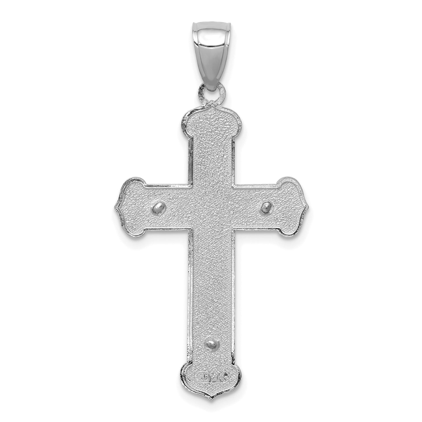 14K White Gold Polished Crucifix Pendant