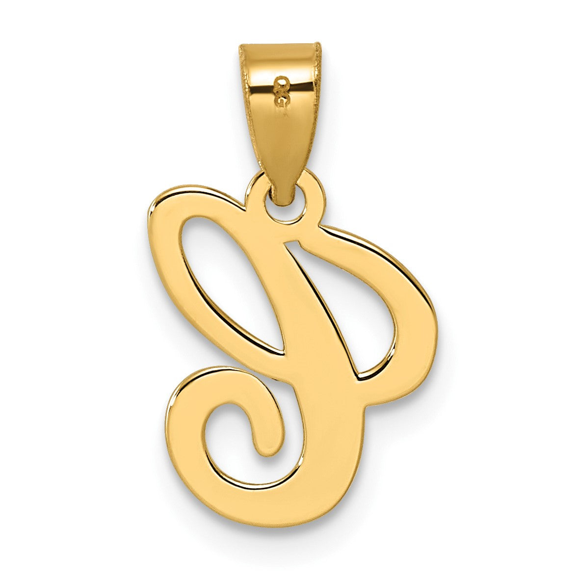 14KY Script Letter C Initial Pendant