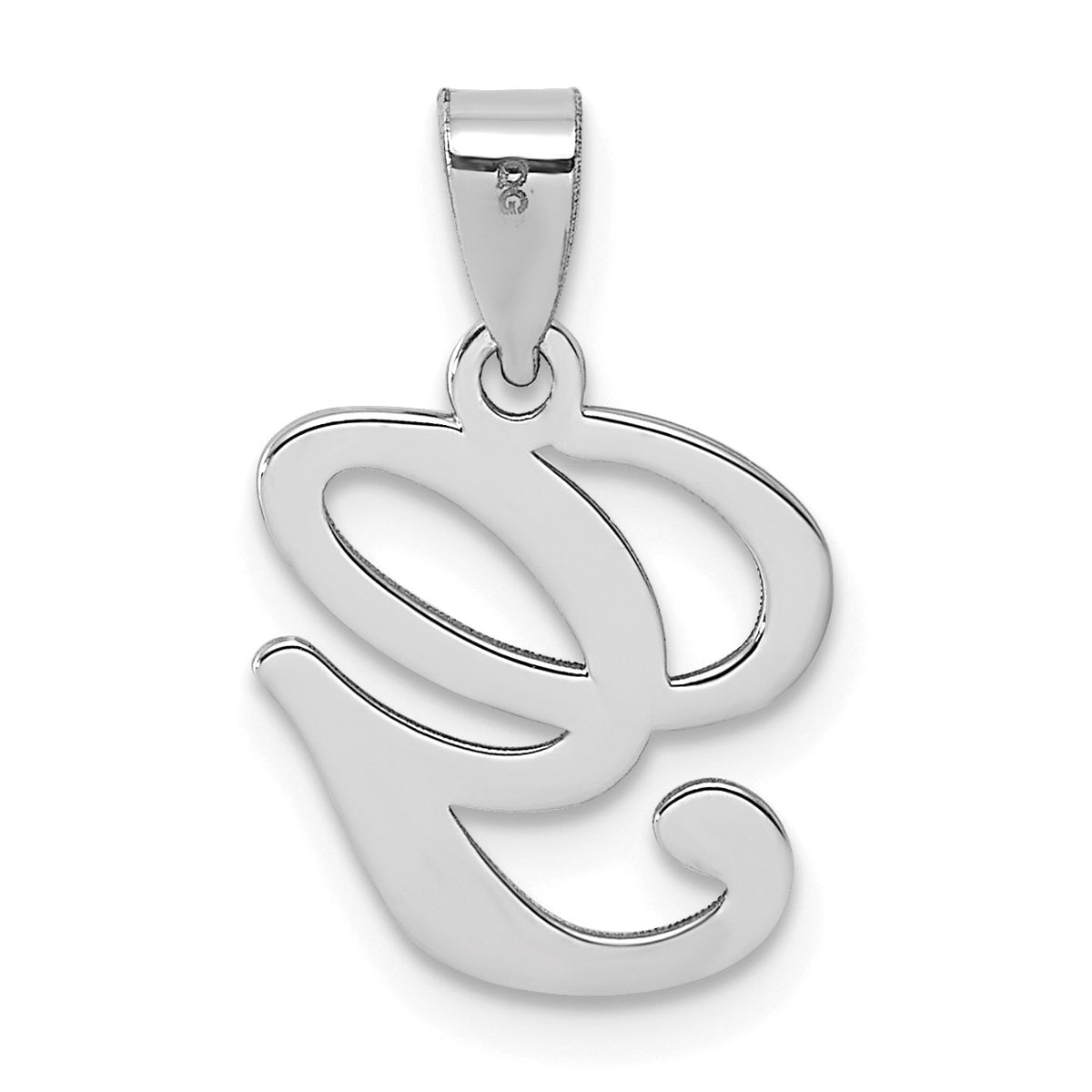 14KW White Gold Script Letter G Initial Pendant