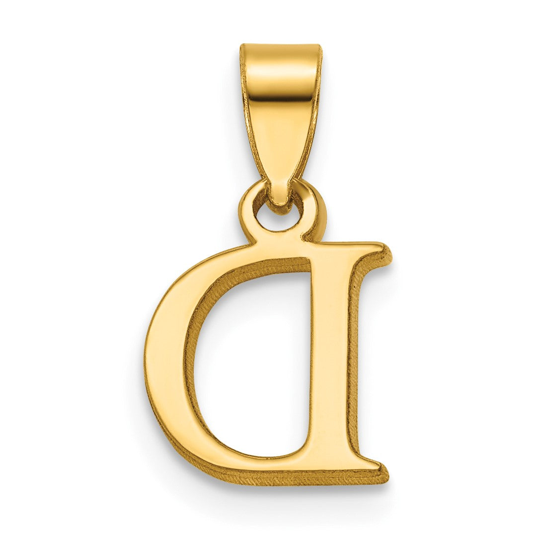 14KY Polished Block Letter D Initial Pendant