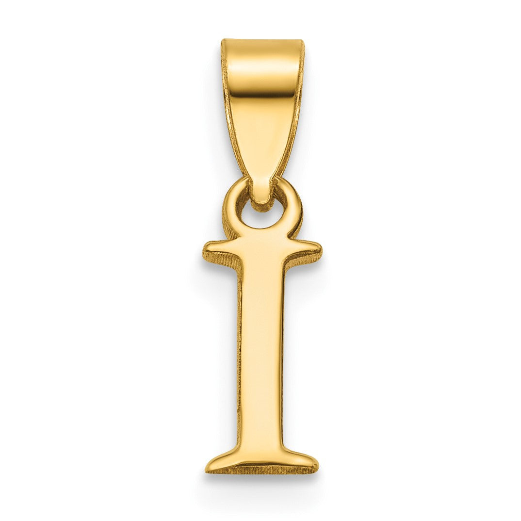 14K Polished Block Letter I Initial Pendant