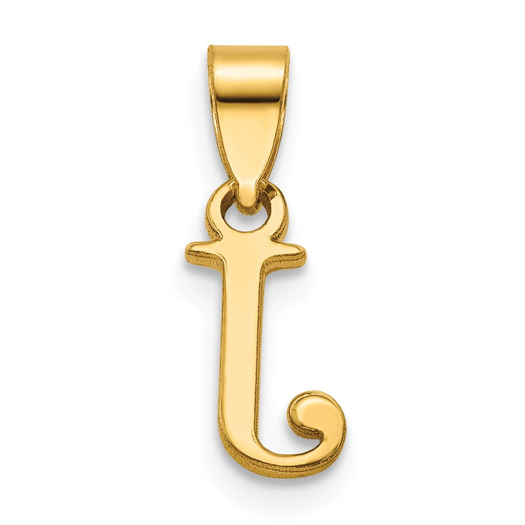 14K Polished Block Letter J Initial Pendant