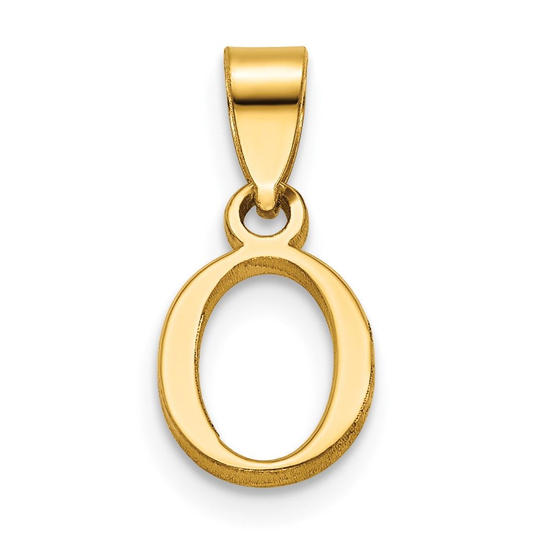 14K Polished Block Letter O Initial Pendant
