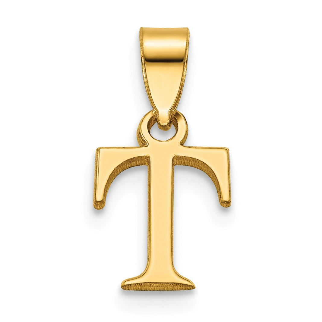 14k Polished Block Letter T Initial Pendant
