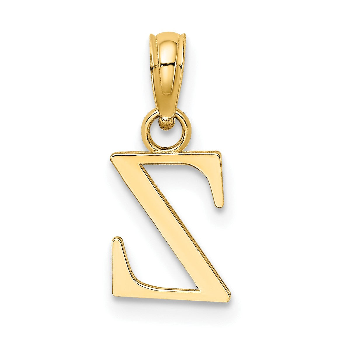14K Polished Block Letter Z Initial Pendant