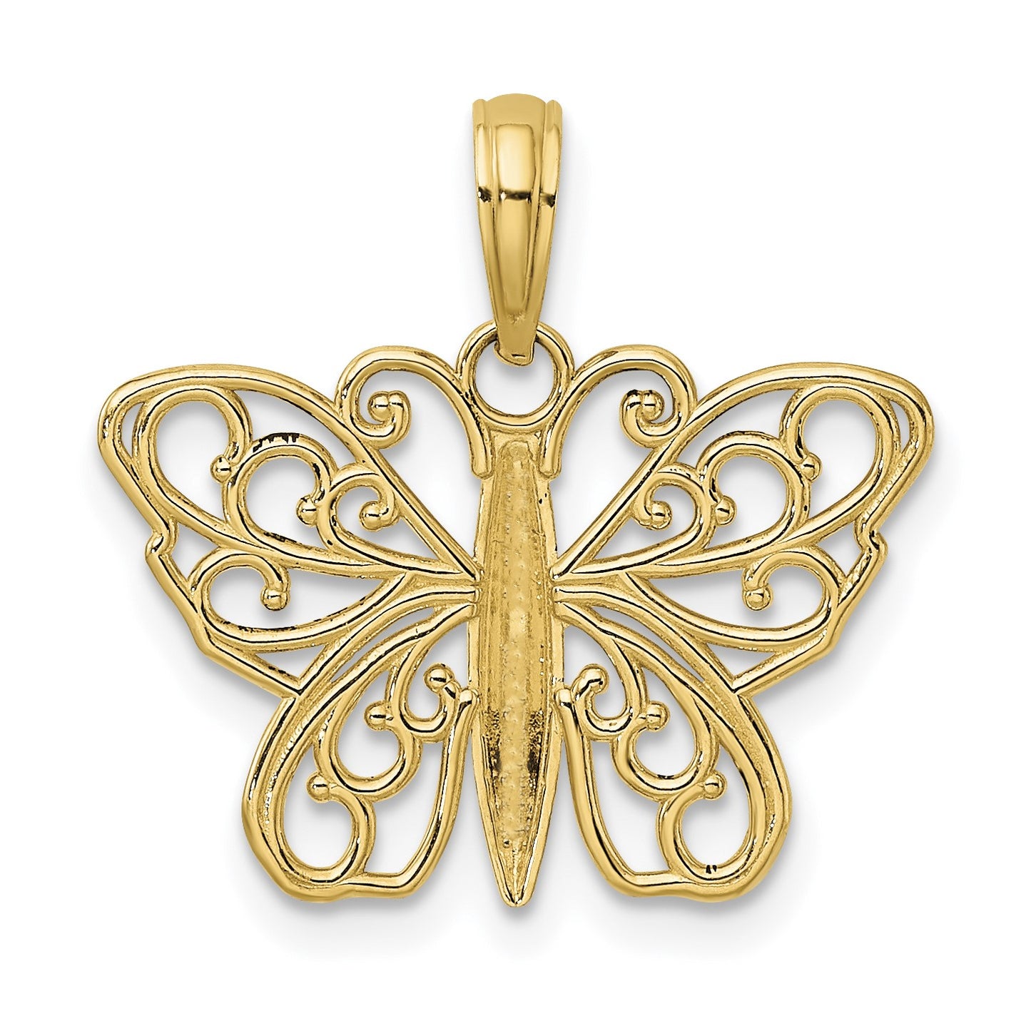 14K Filigree Butterfly Charm