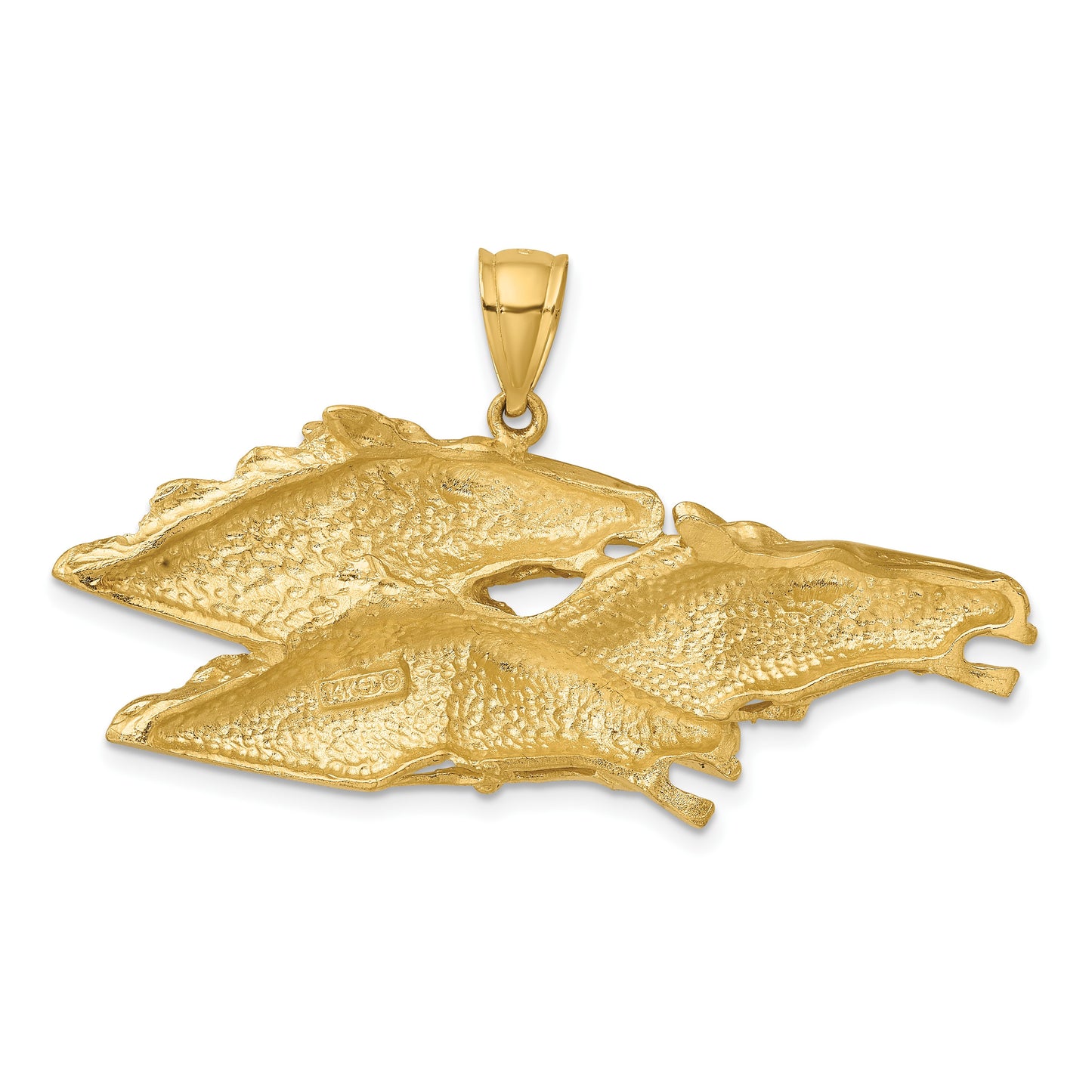 14K Triple Horse Head Racing Charm