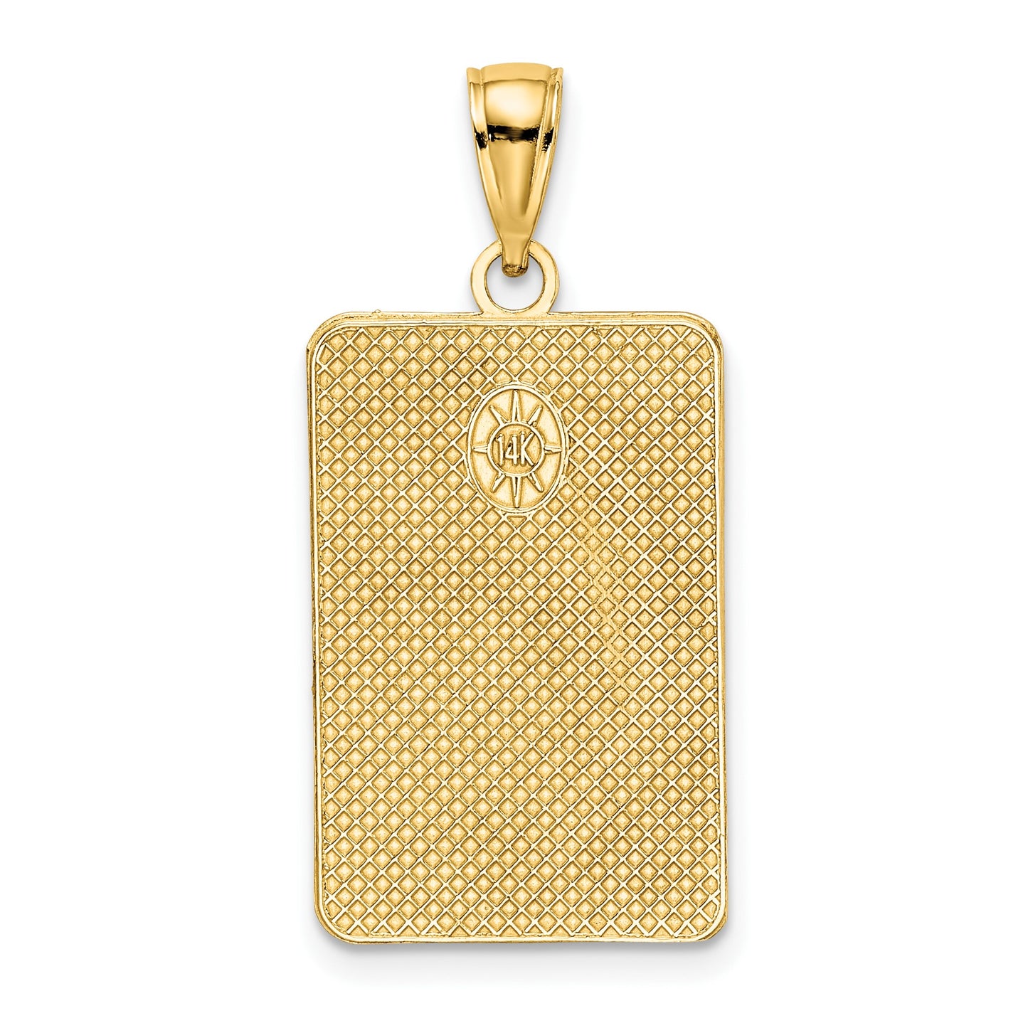 14K Rectangular Engravable Center Charm