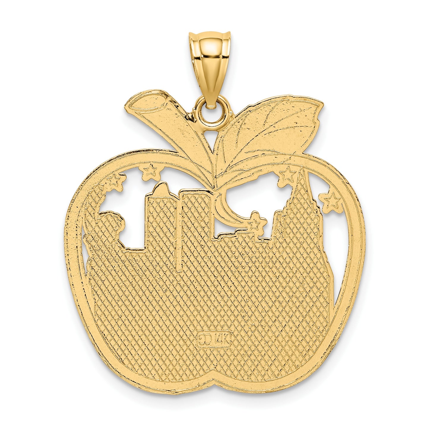14K Red Enamel NEW YORK Apple with NY Skyline Charm