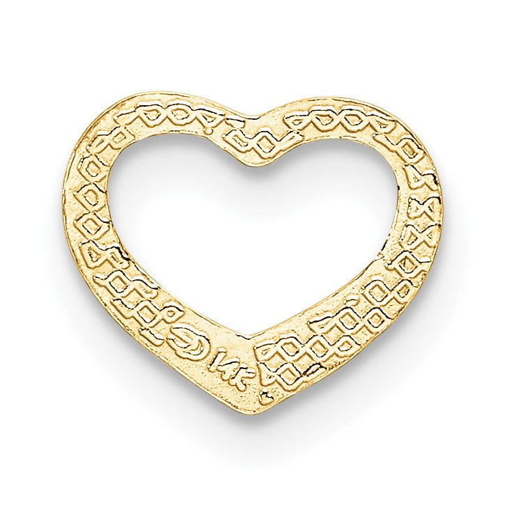 14K Polished Mini Floating Heart Slide