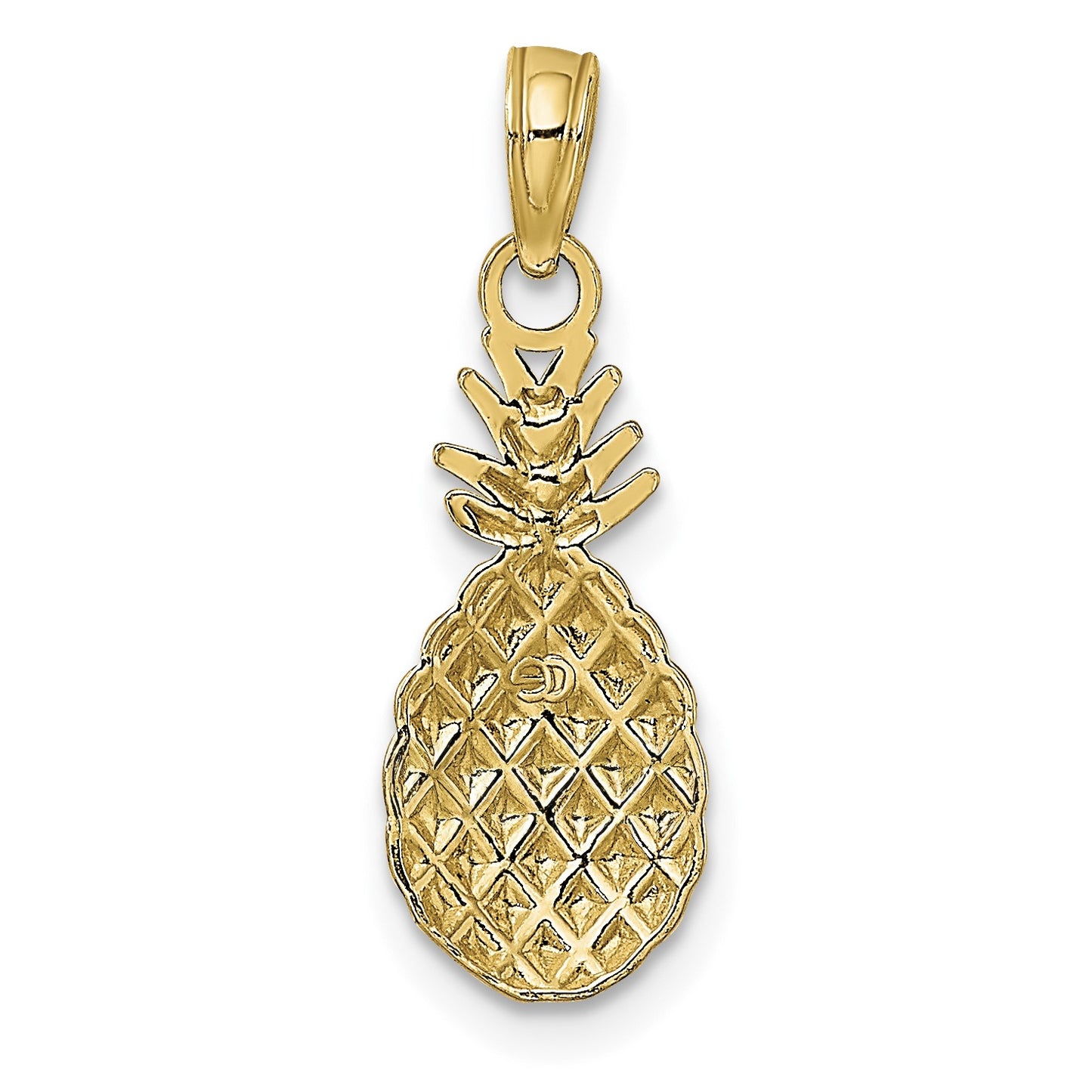 14K Textured Pineapple Charm