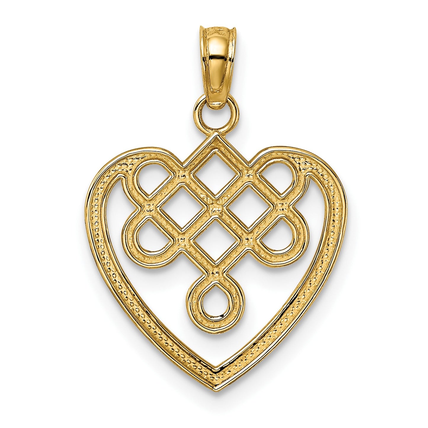 14K Small Celtic Knot Heart Charm