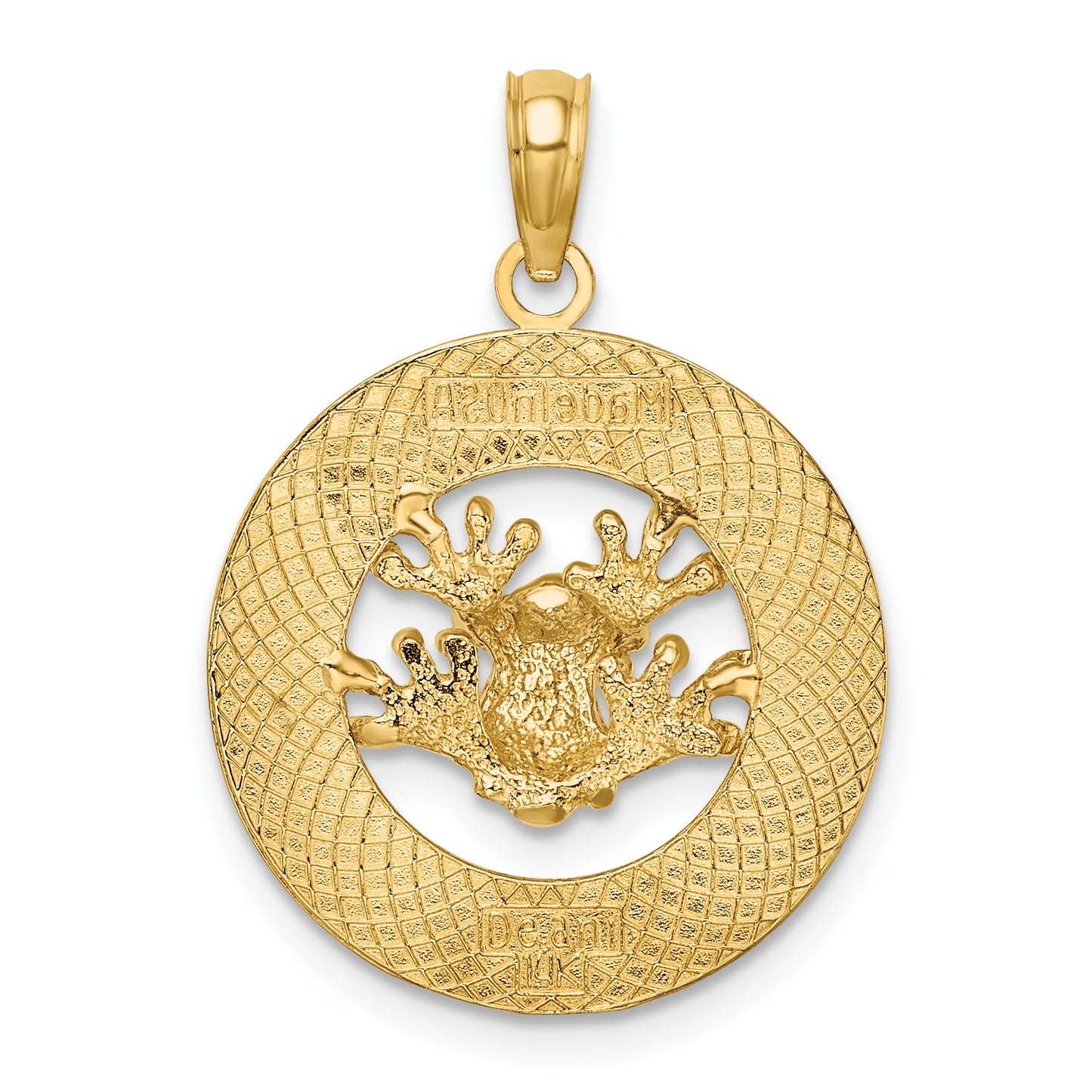 14K ANTIGUA W.I. Circle with Frog Charm