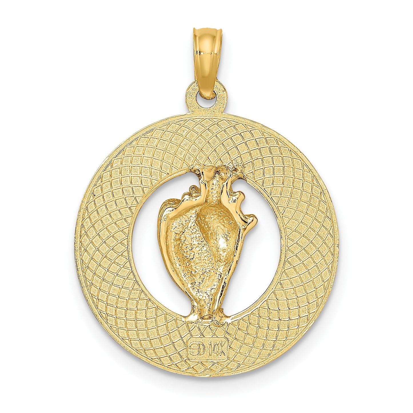14K KEY WEST with Conch Shell Circle Charm