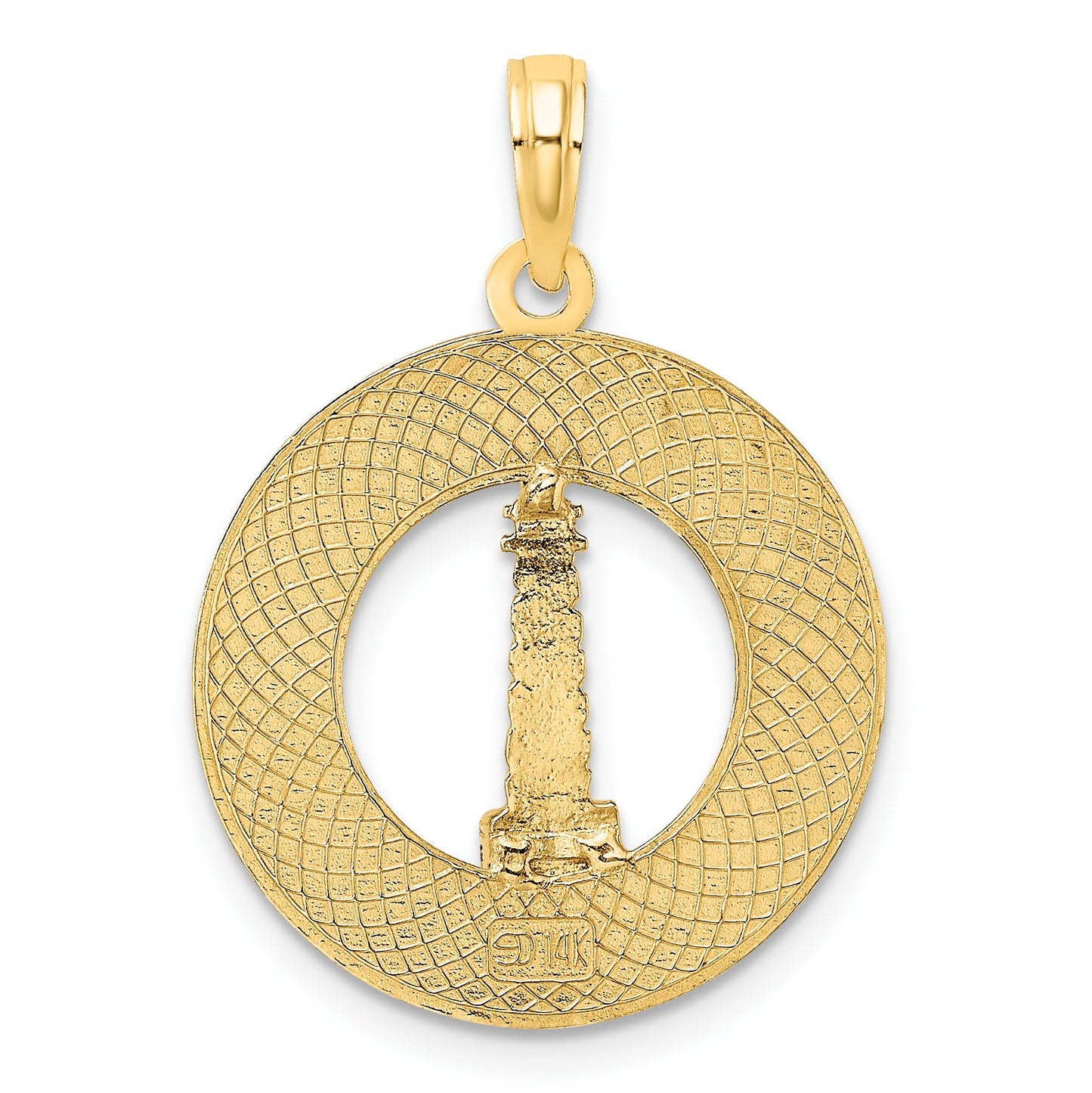 14K SAINT AUGUSTINE with Lighthouse Circle Charm