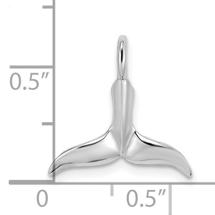 14K White Gold Small 3-D Polished Whale Tail Chain Slide