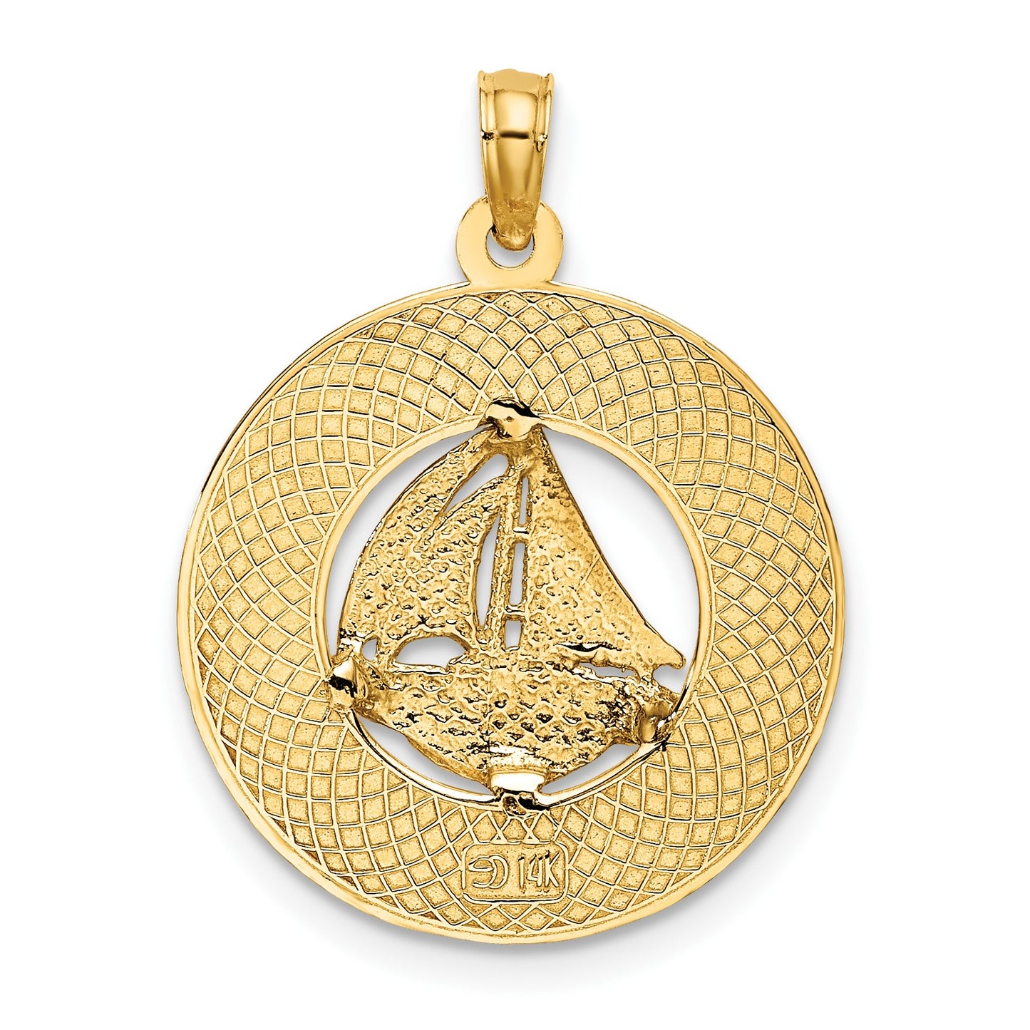 14K SANIBEL with Sailboat Circle Charm