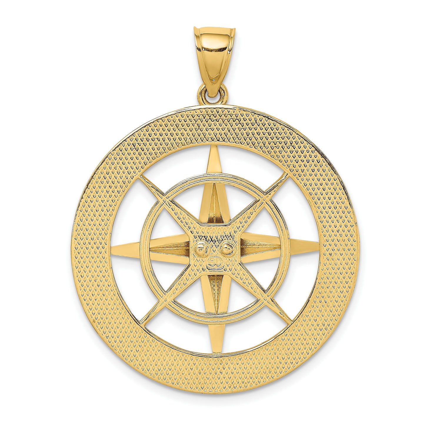 14K Large Nautical Compass Charm