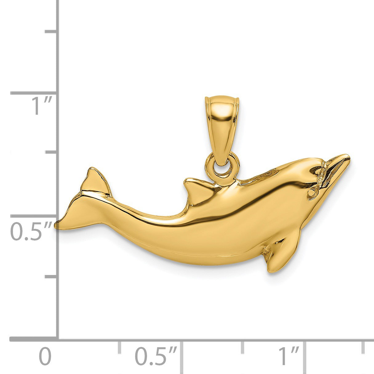 14K Polished Dolphin Charm