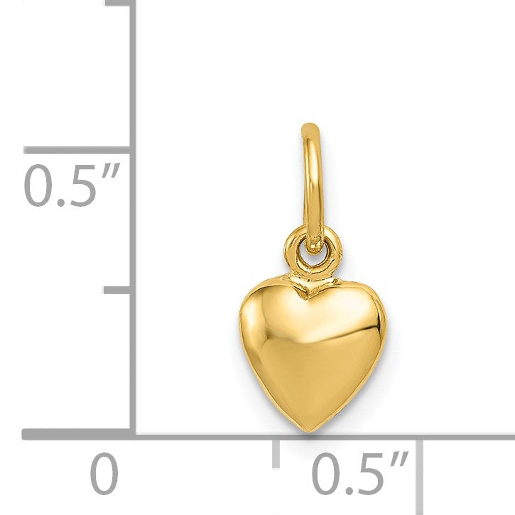 14K Polished 3-D Puffed Heart Charm