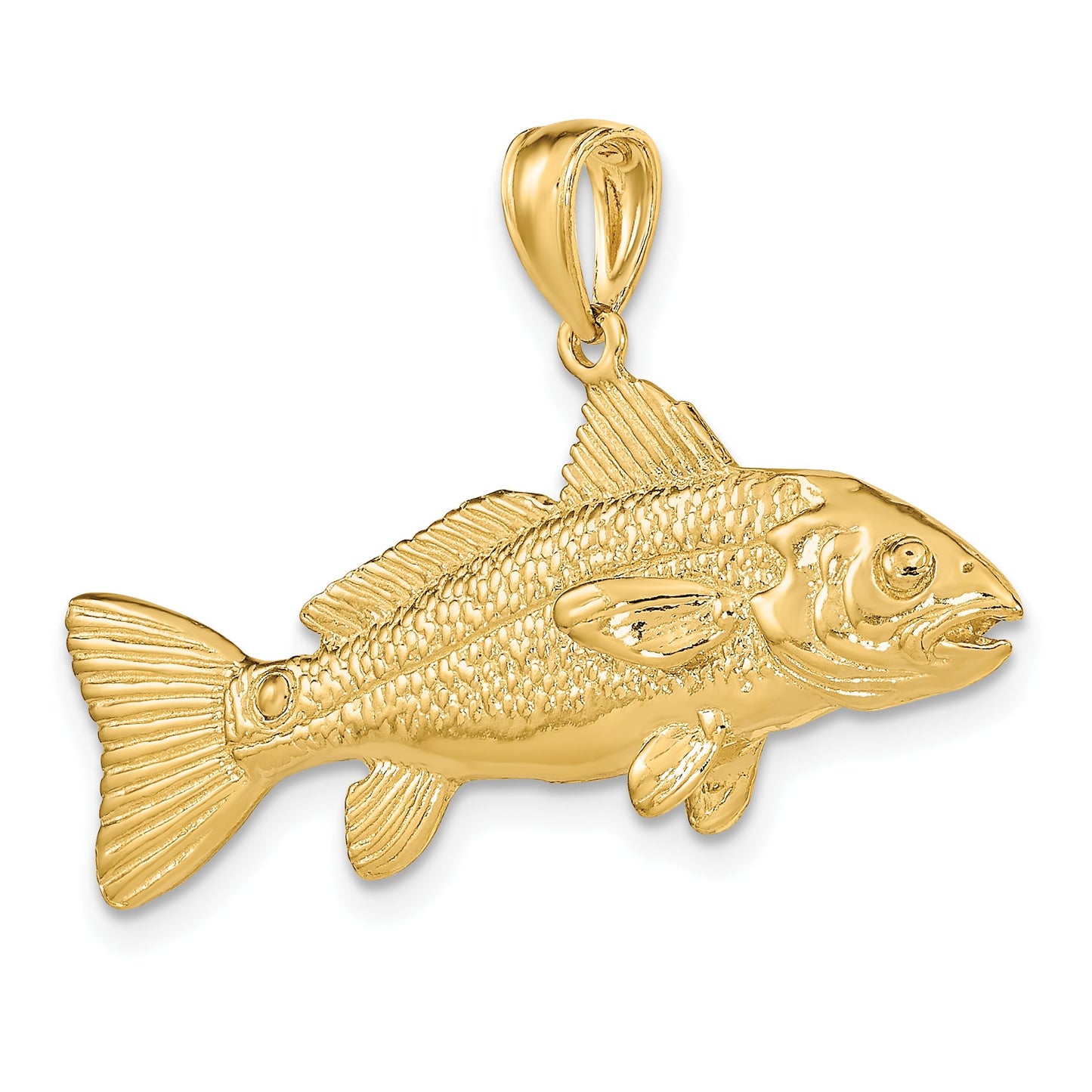14K 3-D Red Fish Charm