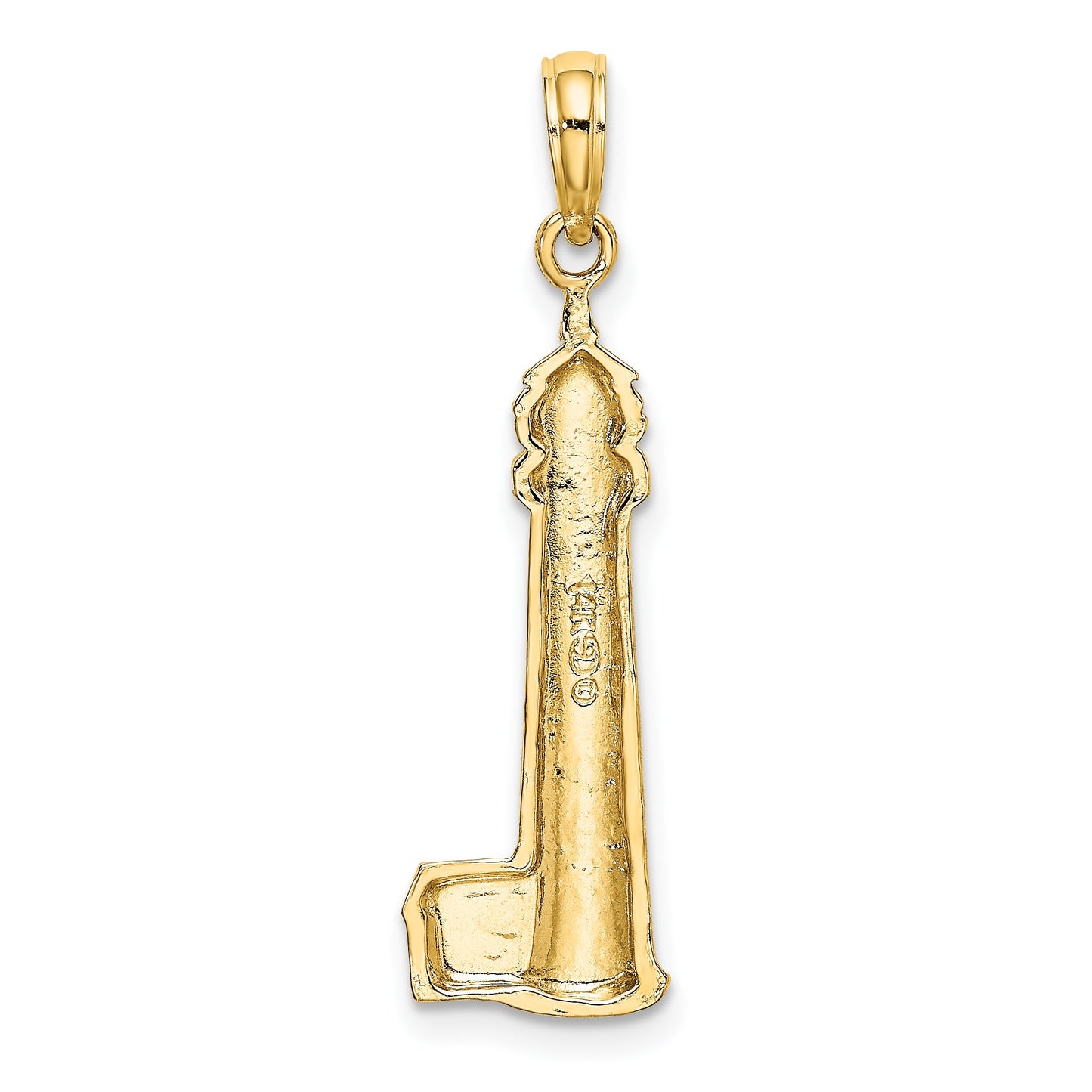 14K Polished Cape May Lighthouse Charm
