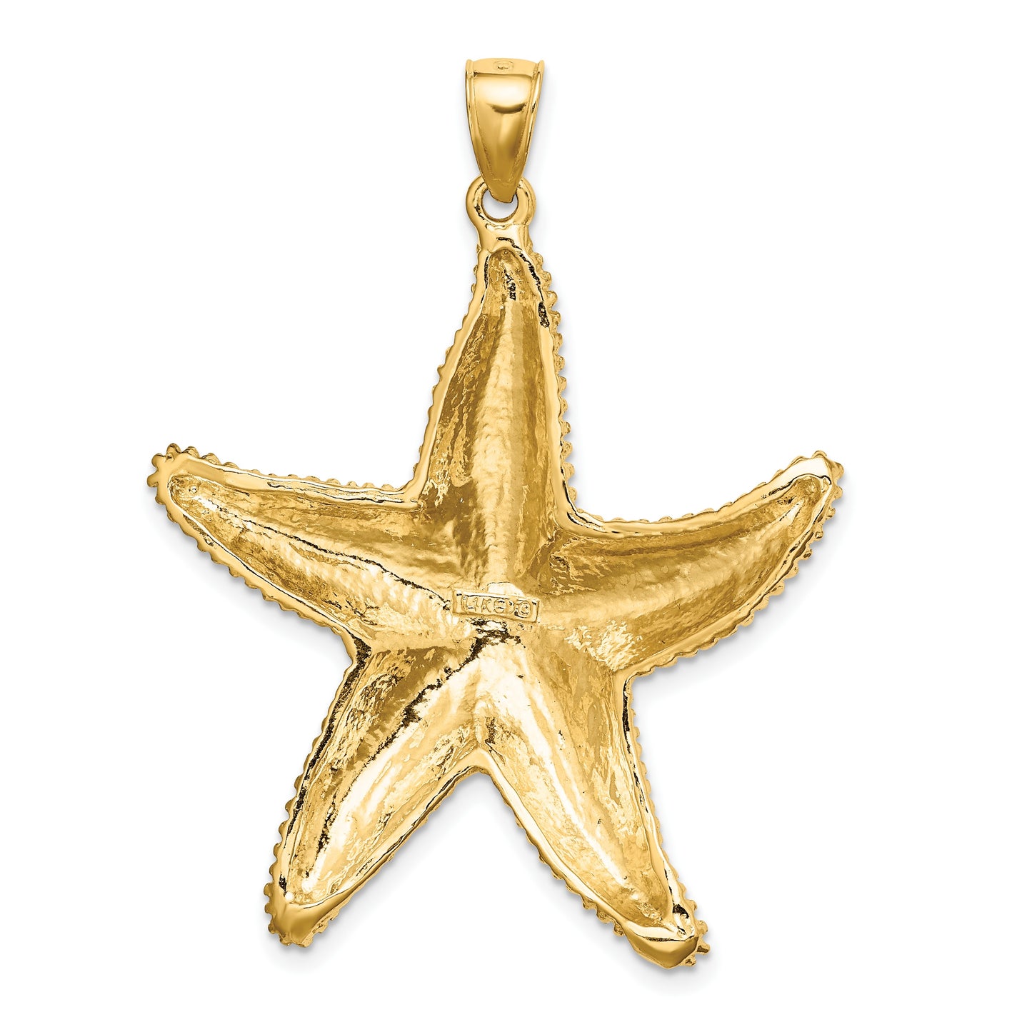 14K Large Textured Starfish Charm