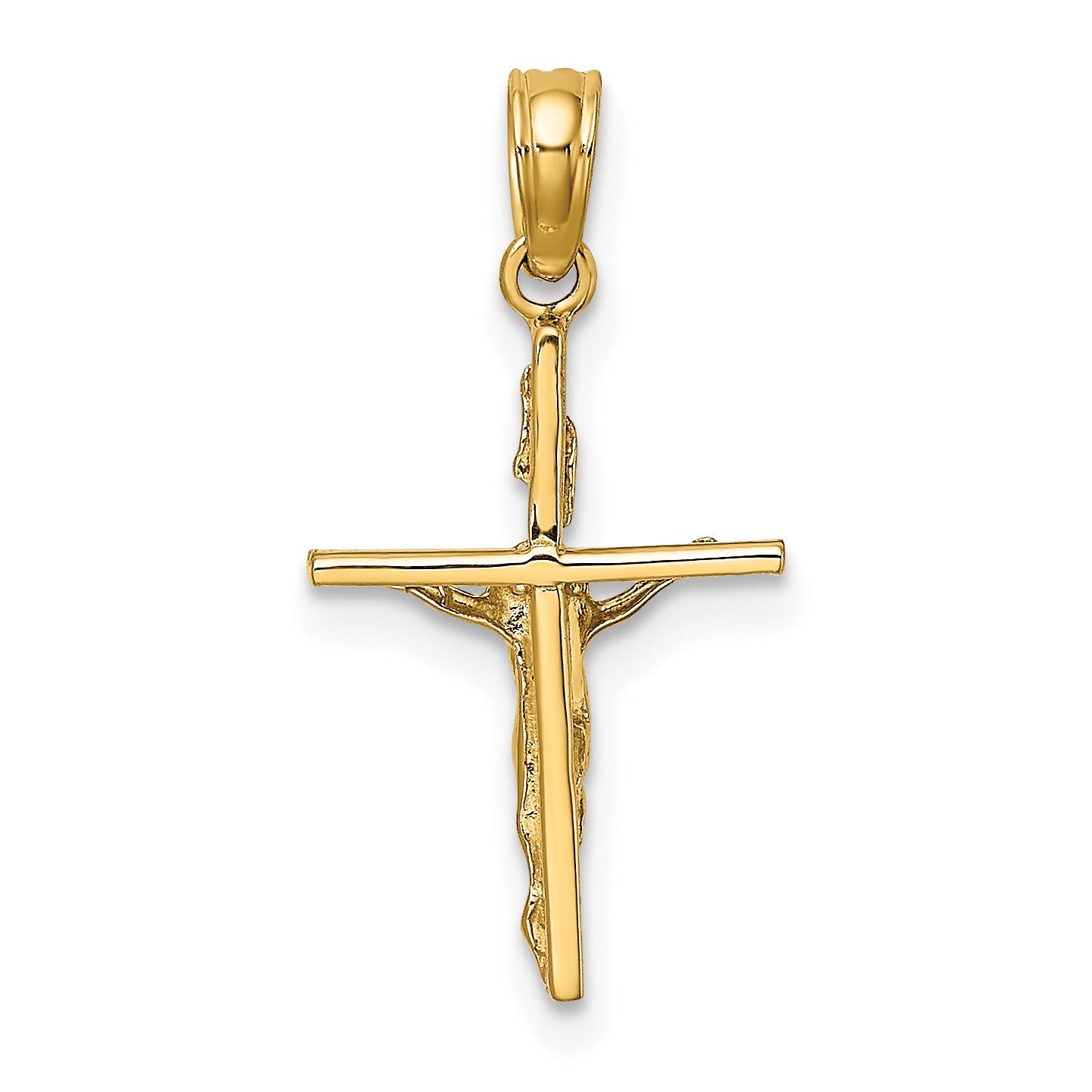 14K Small Polished Crucifix Charm