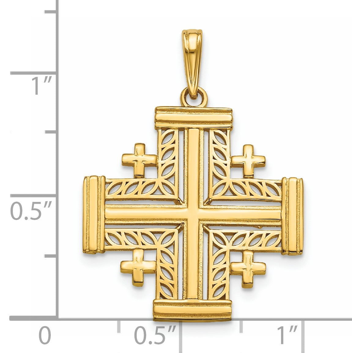 14K Cut-Out Jerusalem Cross Charm
