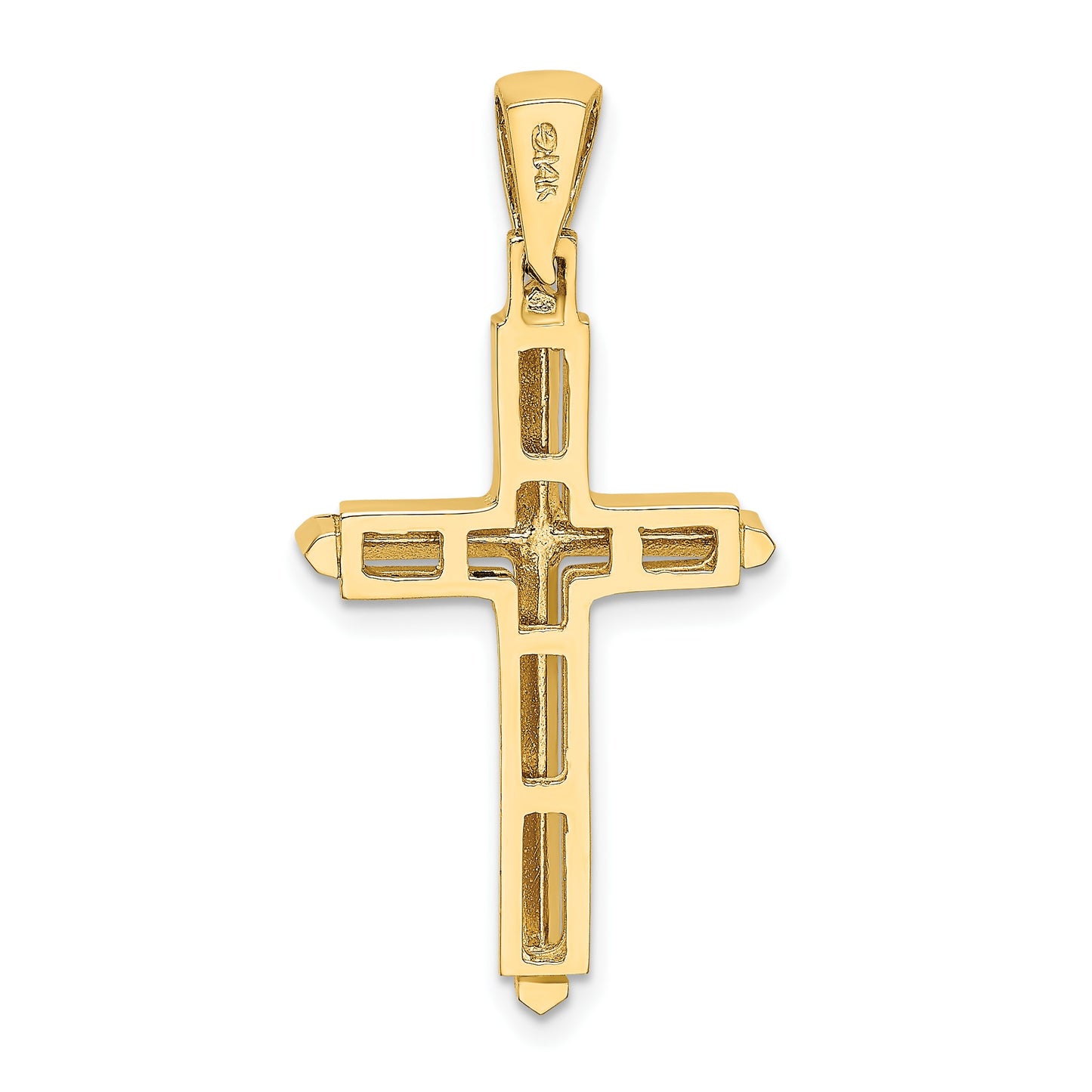 14K Polished Cross Charm
