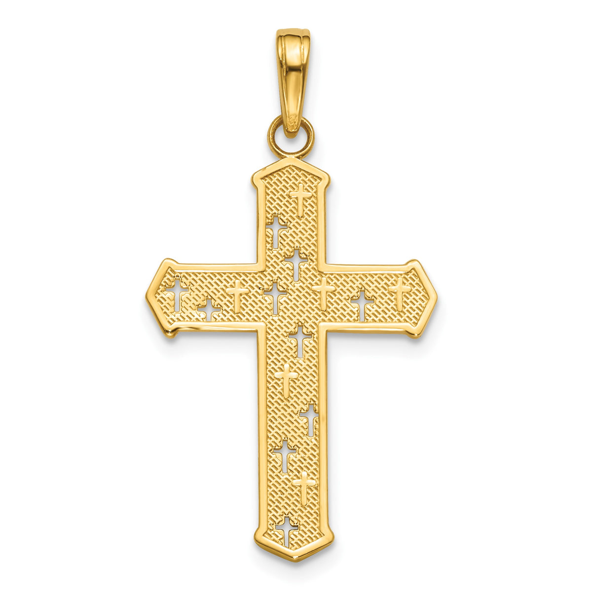 14K Arrow Tip Cross with Cross Accents Charm