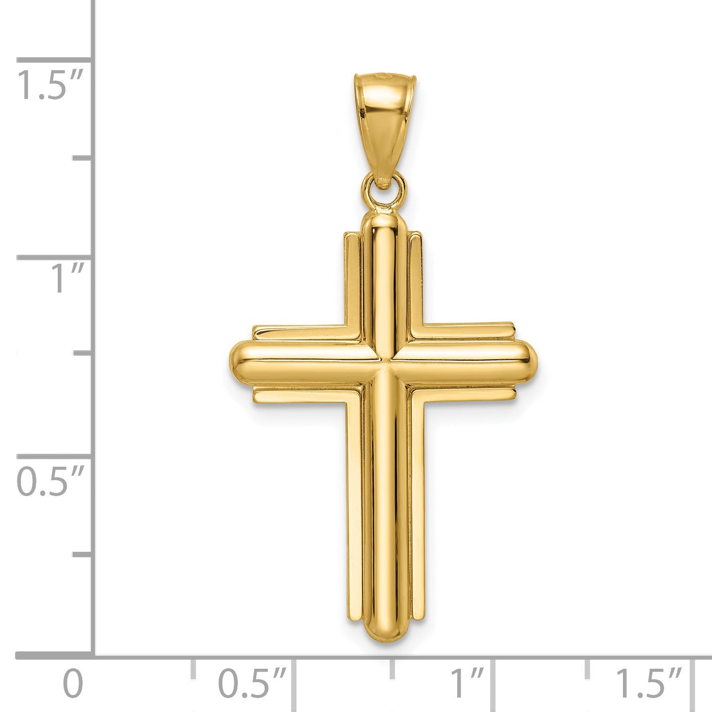 14k Beveled Cross Pendant