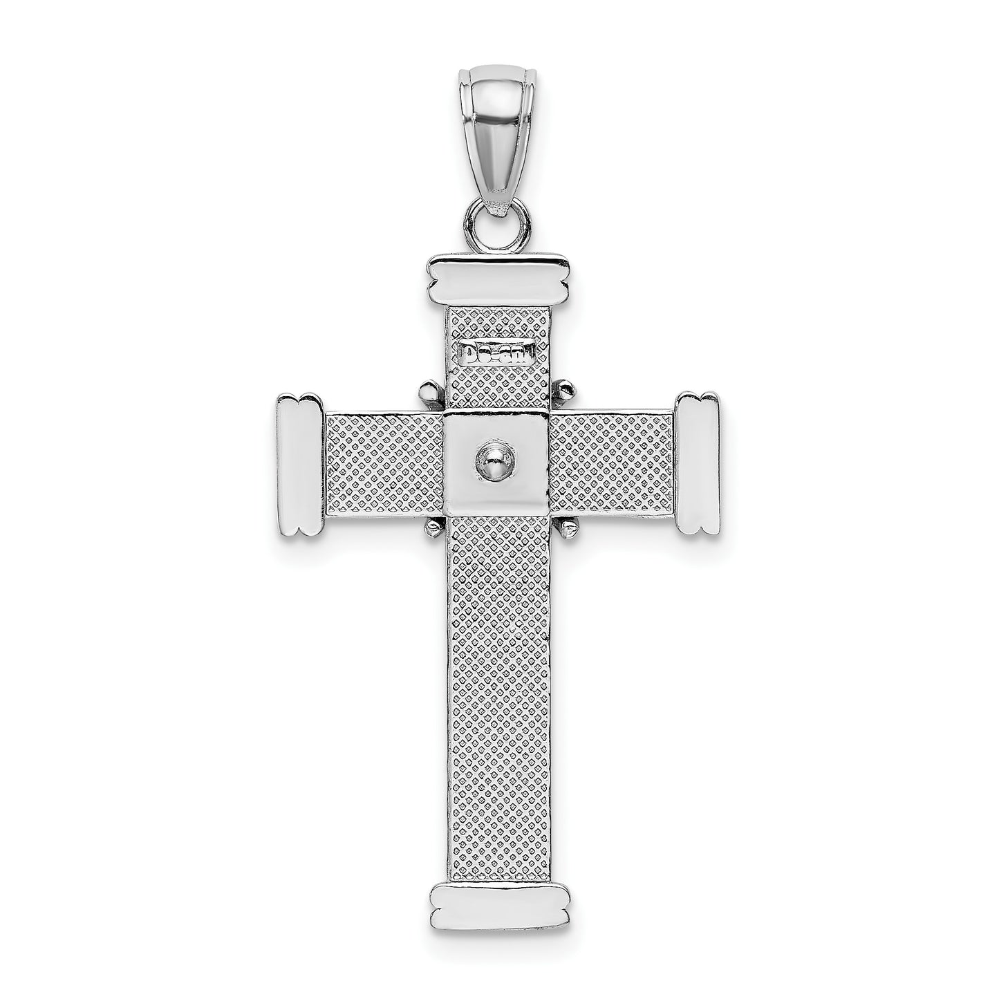 14k White Gold Polished -X- Center Cross Pendant