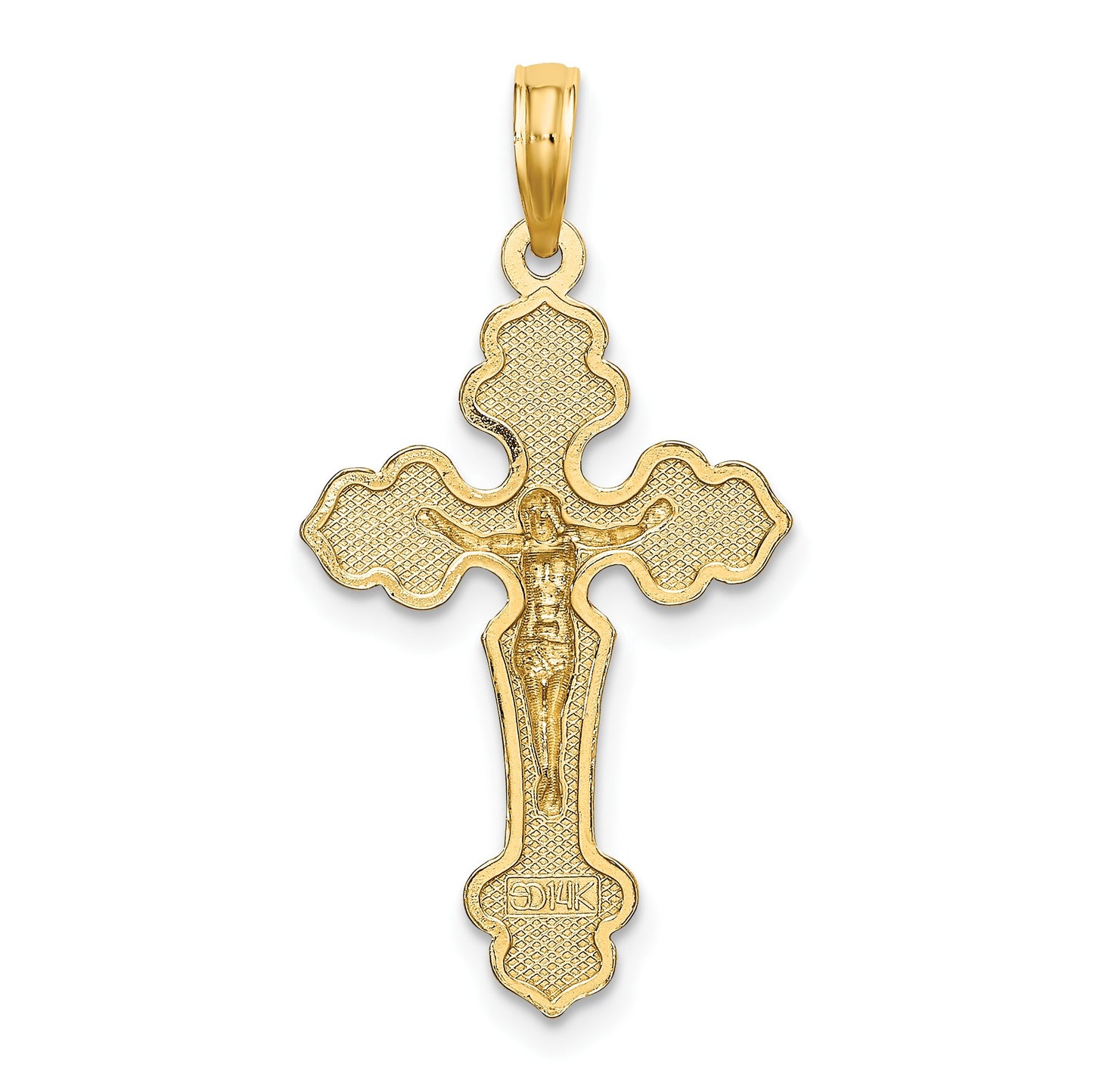 14K Crucifix with Fancy Tips Charm