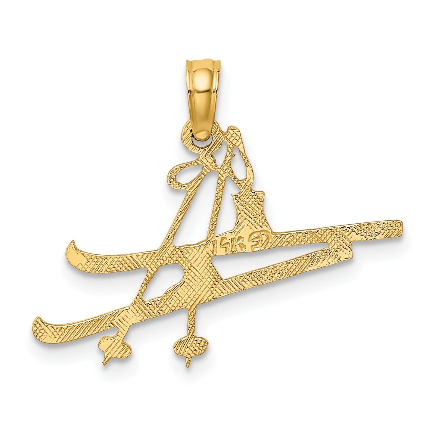 14K Polished Snow Skis/Boots/Poles Charm