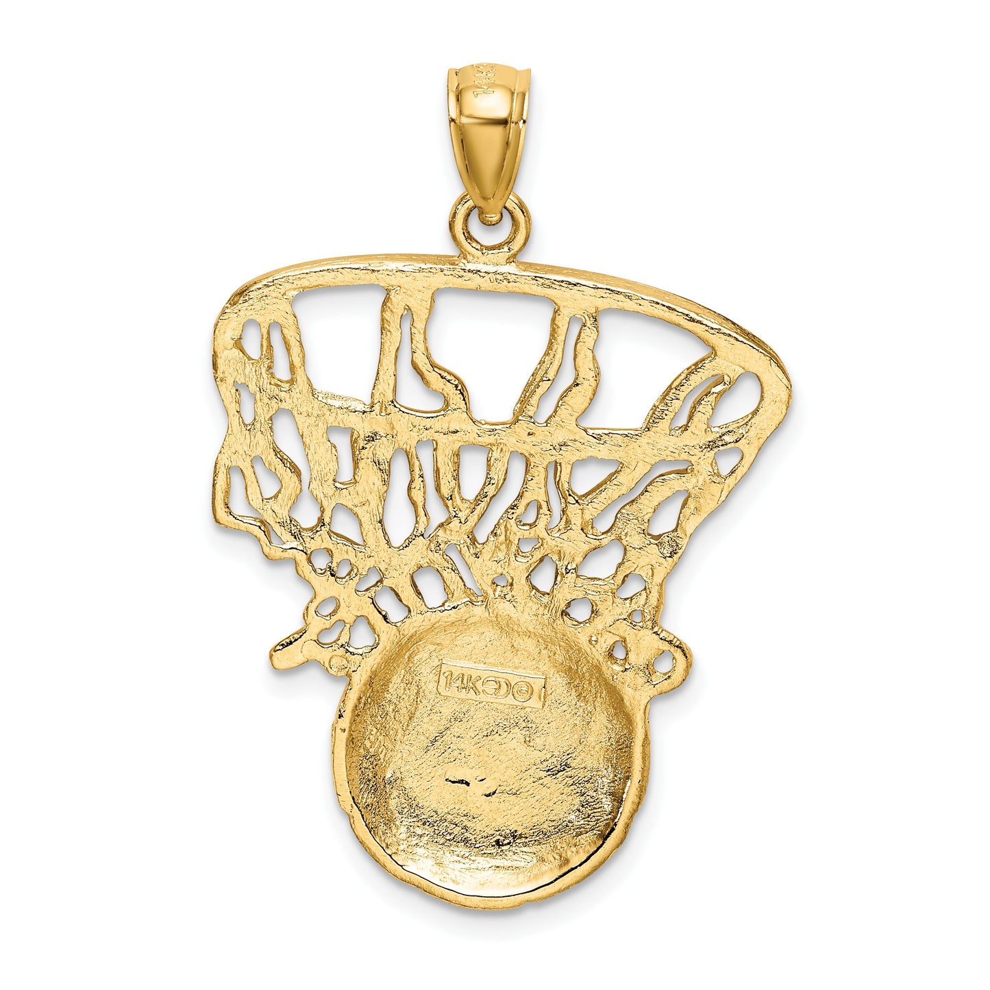 14K Swoosh Basketball and Net Pendant