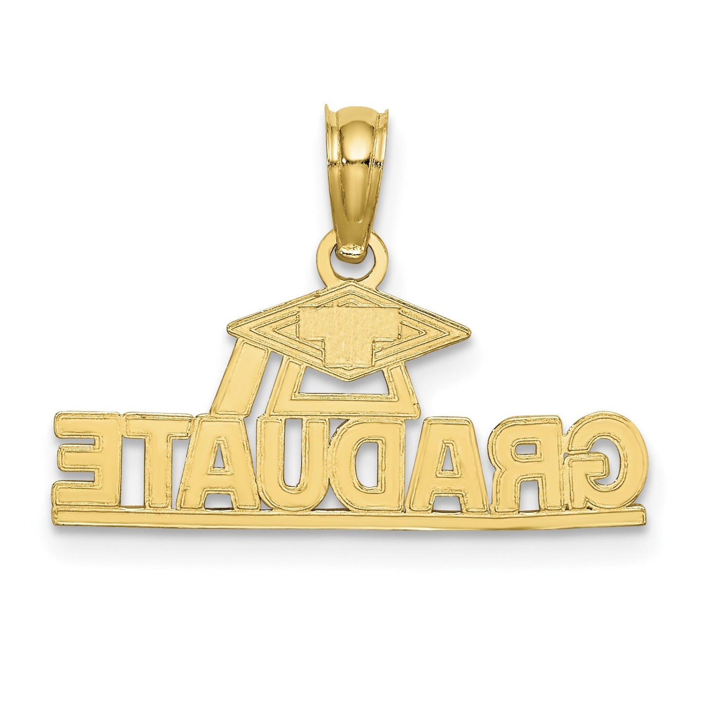 14K Polished GRADUATE Under Cap Charm