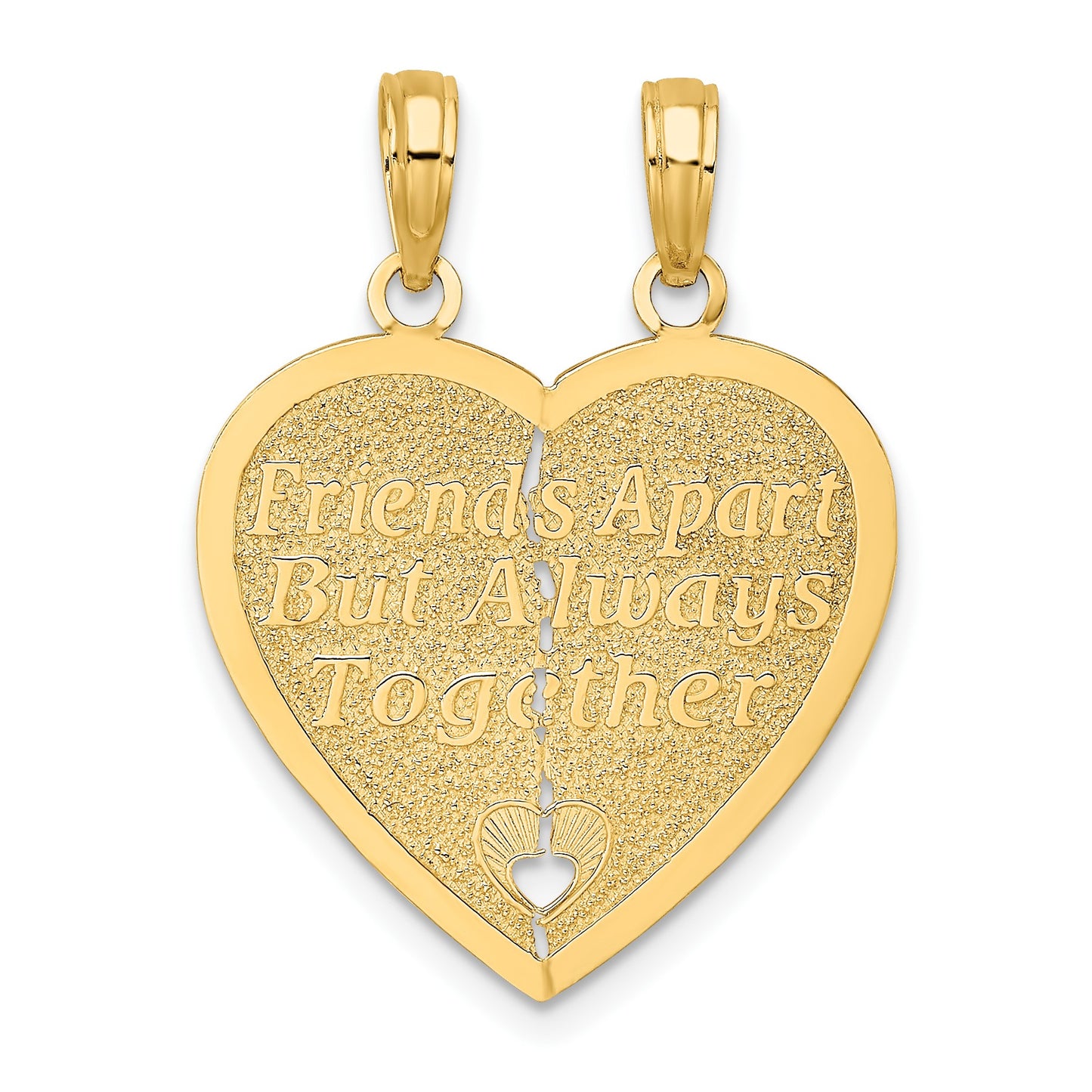 14k Reversible FOREVER AND EVER/FRIENDS 2-Piece Break-Apart Heart Charm