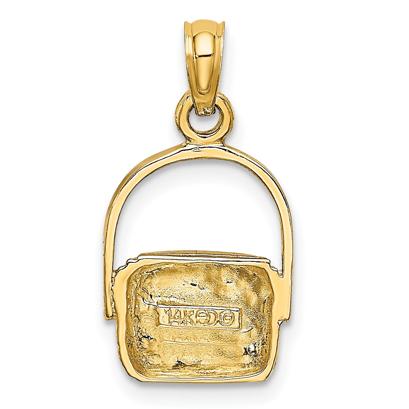 14K and White Rhodium 2-D Nantucket Basket Charm