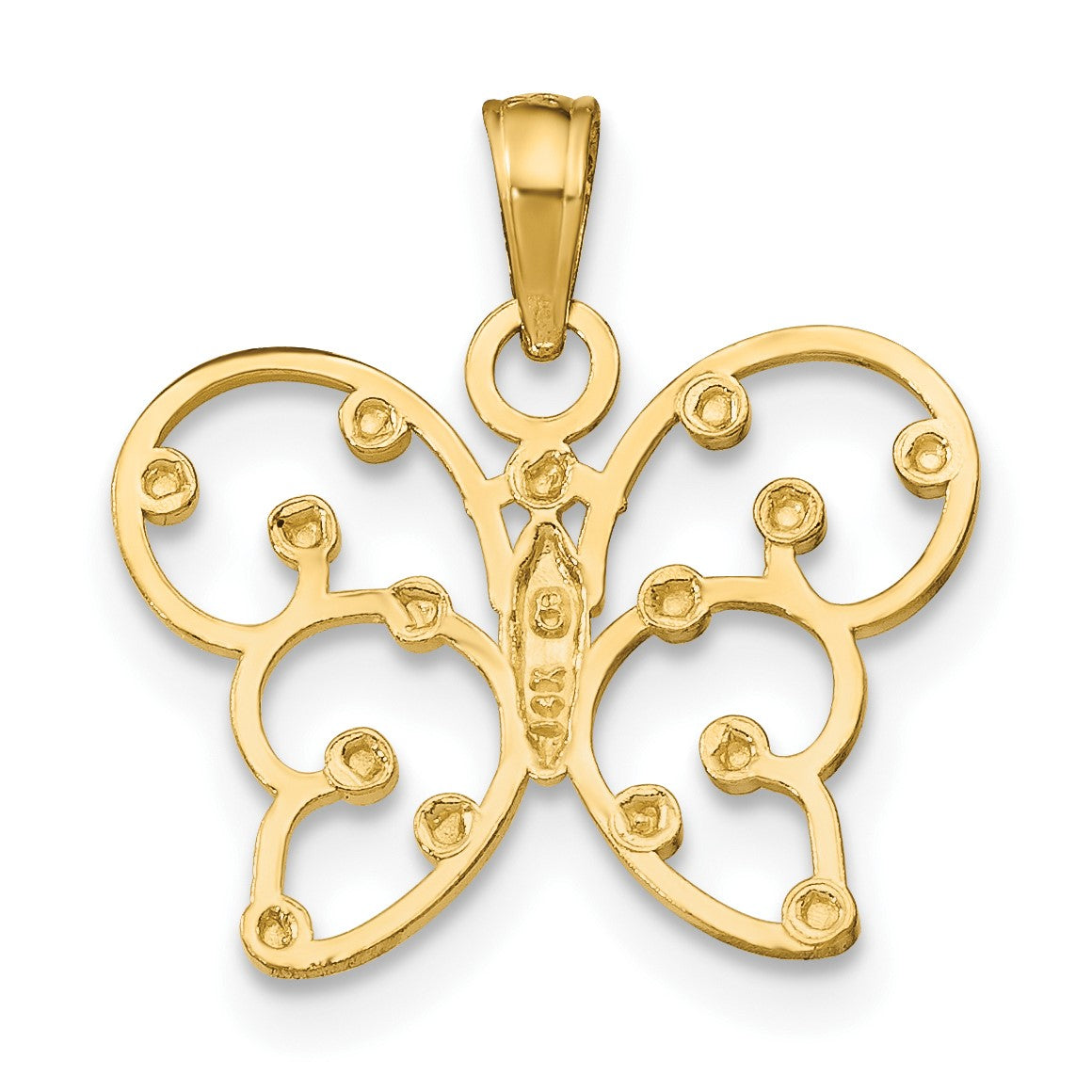 14k and White Rhodium Butterfly Charm