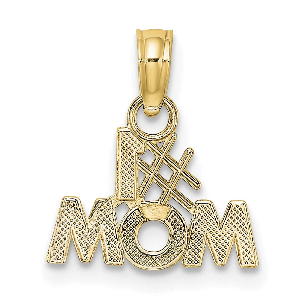14K Polished #1 MOM Pendant