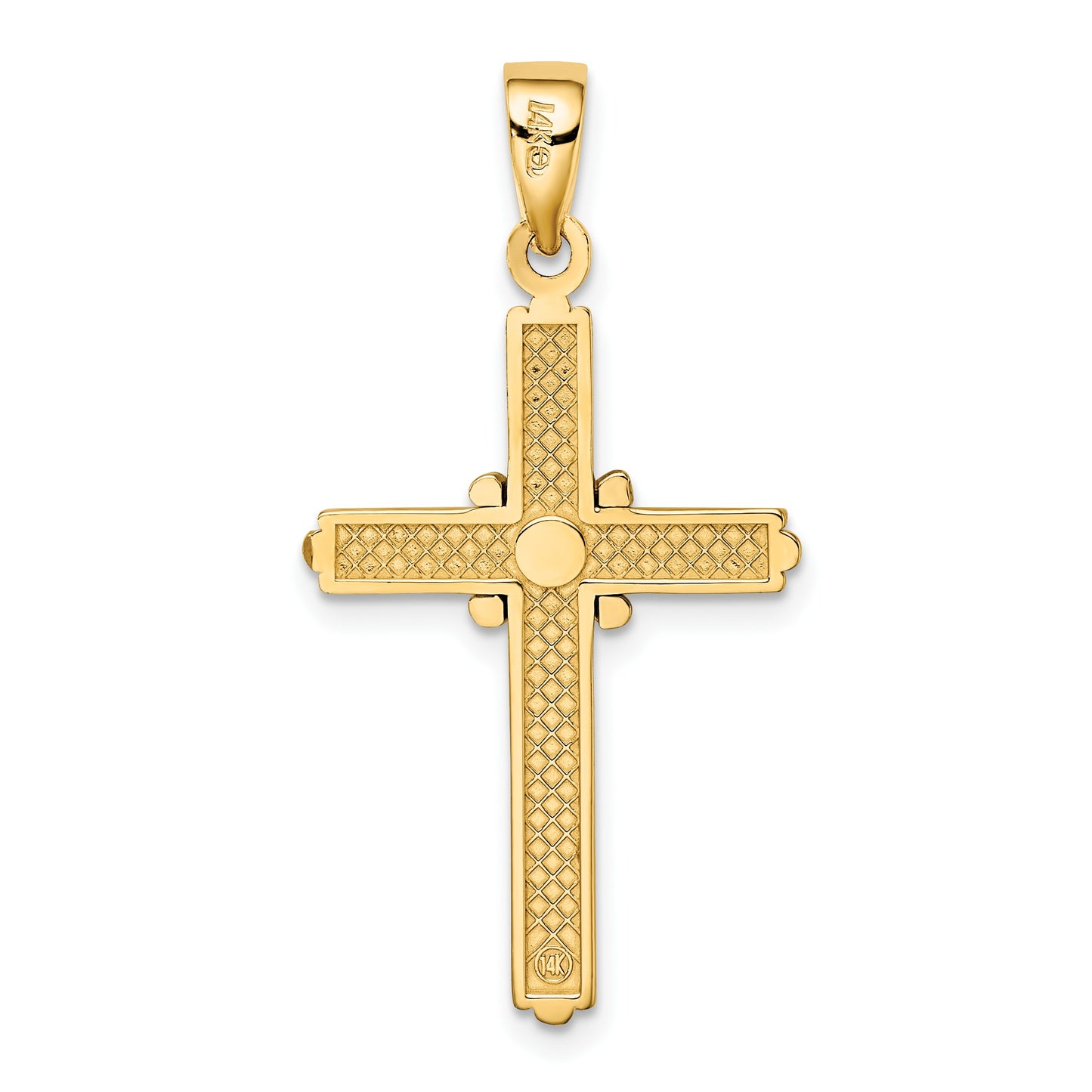 14K Two-tone -X- Center Cross Charm