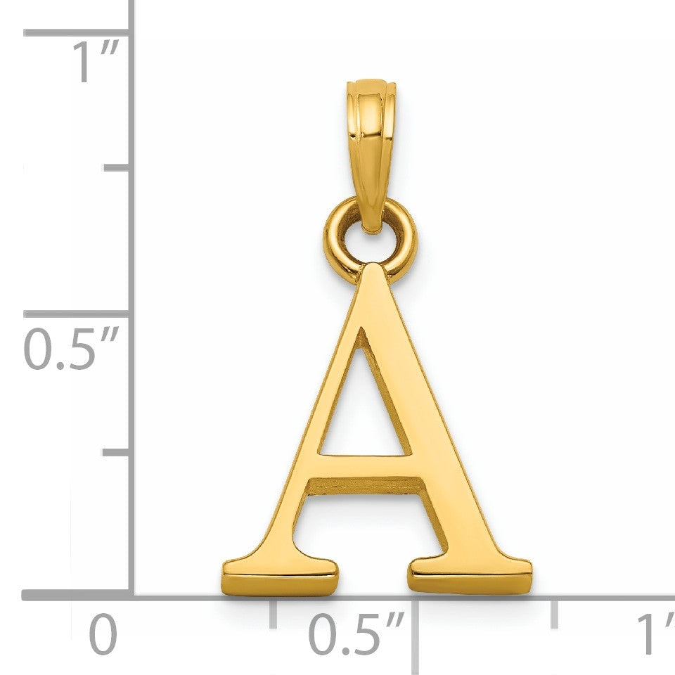 14K Letter A Initial Pendant
