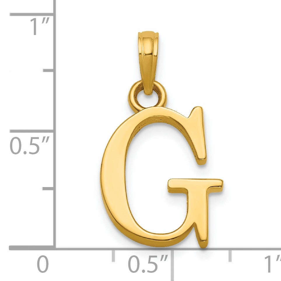 14K Polished Letter G Pendant