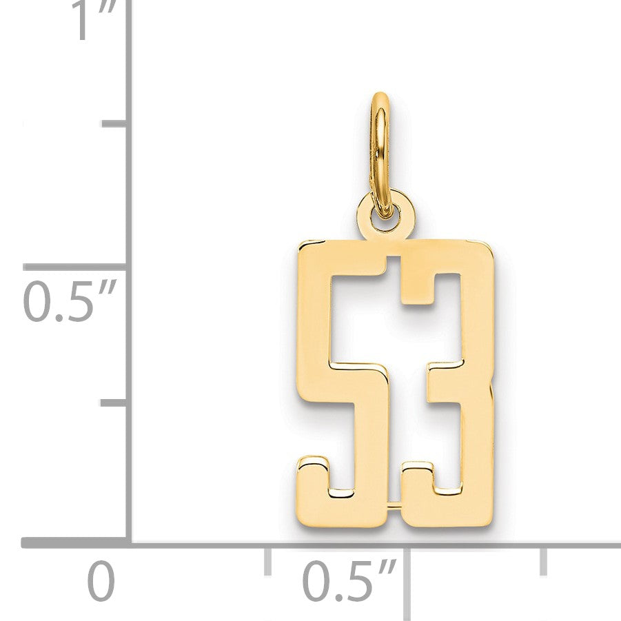 14k Small Elongated Number 53 Charm