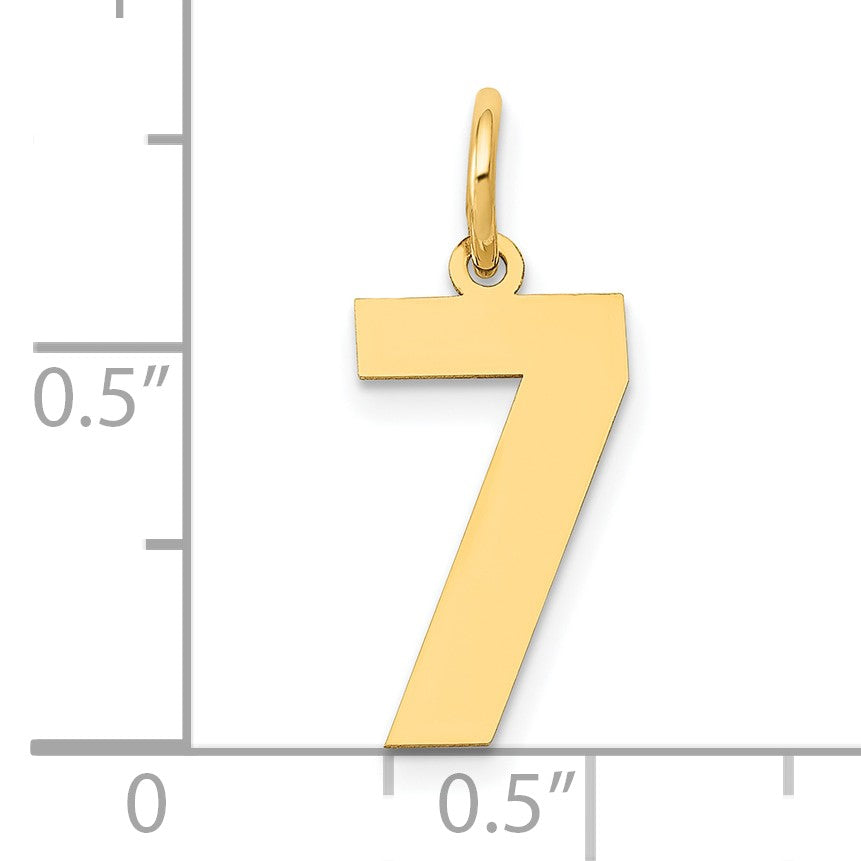 14k Medium Polished Number 7 Charm
