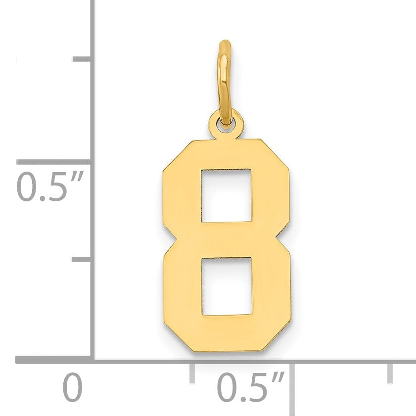 14k Medium Polished Number 8 Charm