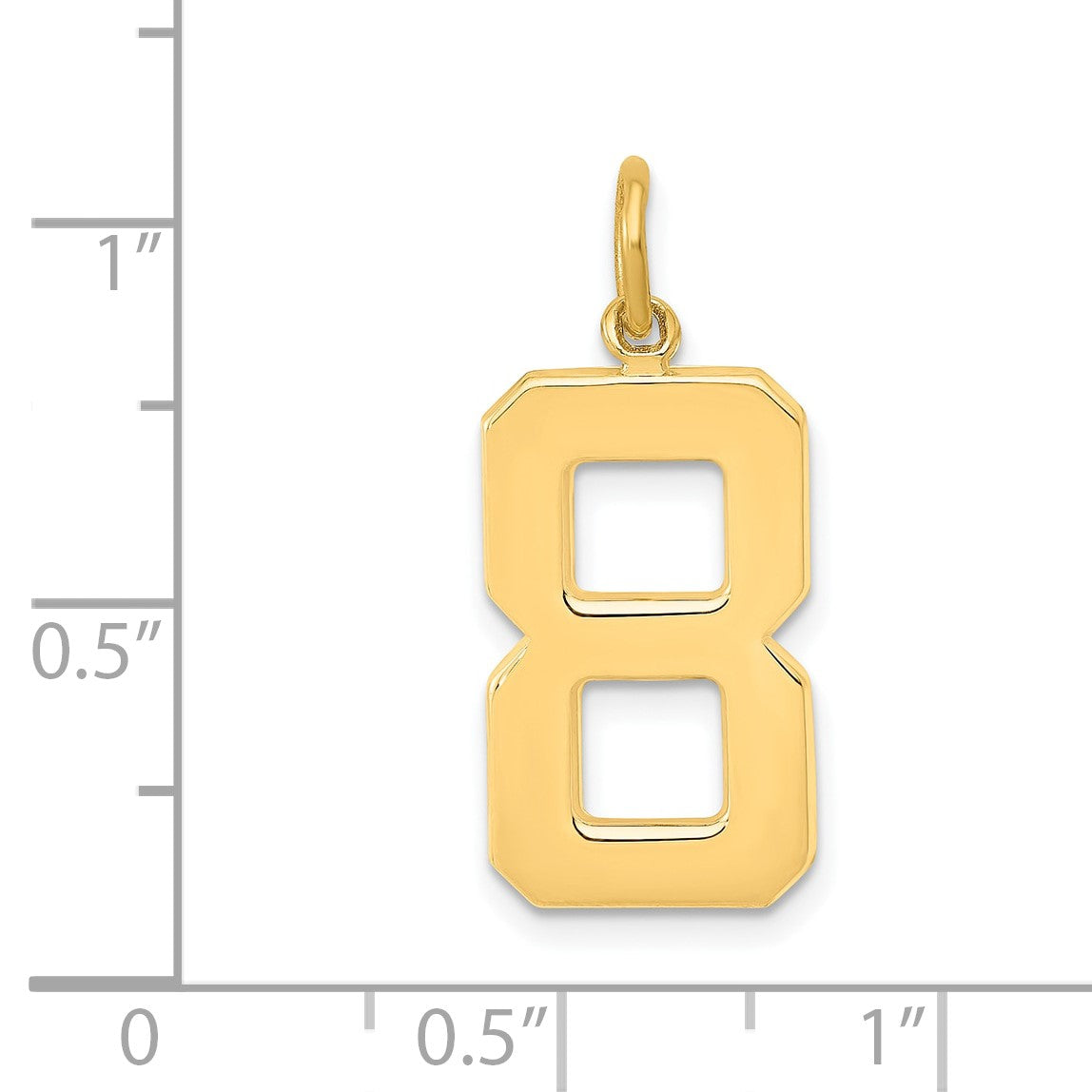 14k Large Polished Number 8 Charm