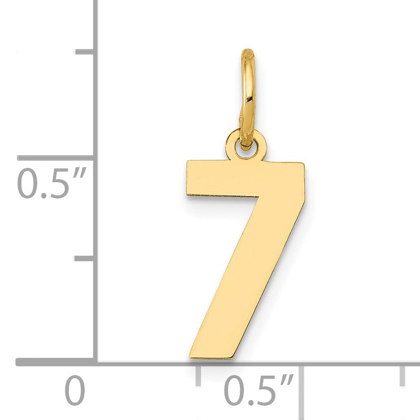 14k Small Polished Number 7 Charm